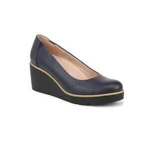 Soul Naturalizer Women's About-Time Wedge Pumps Navy Faux Leather Size 8
